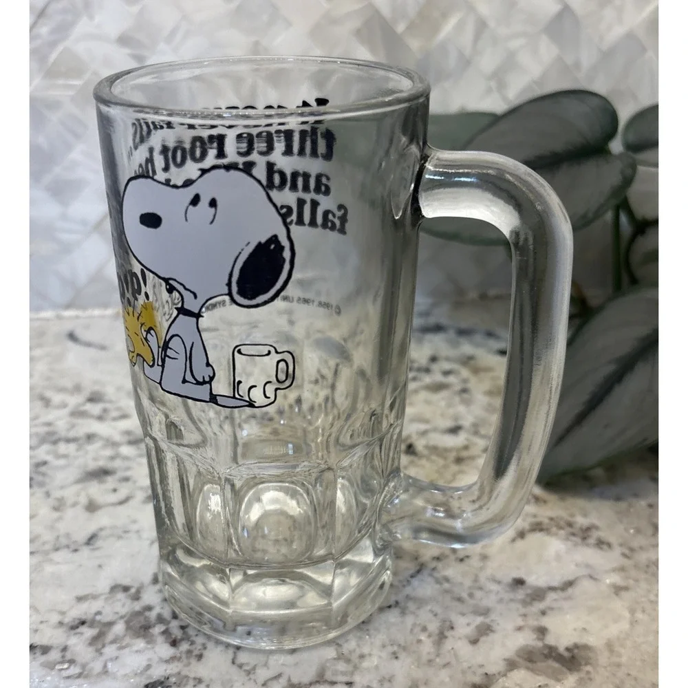 VTG 1965‎ Peanuts SNOOPY + WOODSTOCK Root Beer Mug - United Feature Syndicate